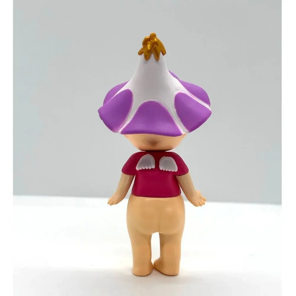 New Unbranded Kewpie/Angel Collectible Mini Figure, Purple Flower, Open Box